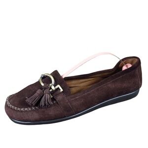 Aerosoles Soft Side Women Moccasin Loafer Size 8 Casual Comfort Brown Suede